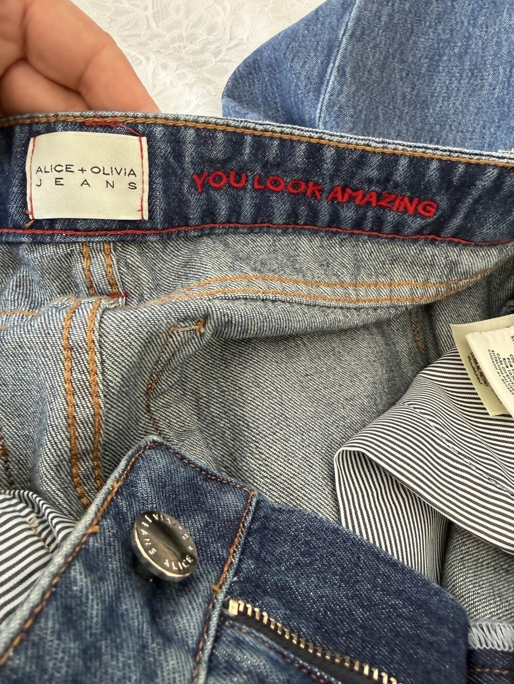 Alice + Olivia AMAZING EMBROIDERED JEAN - Picture 14 of 15